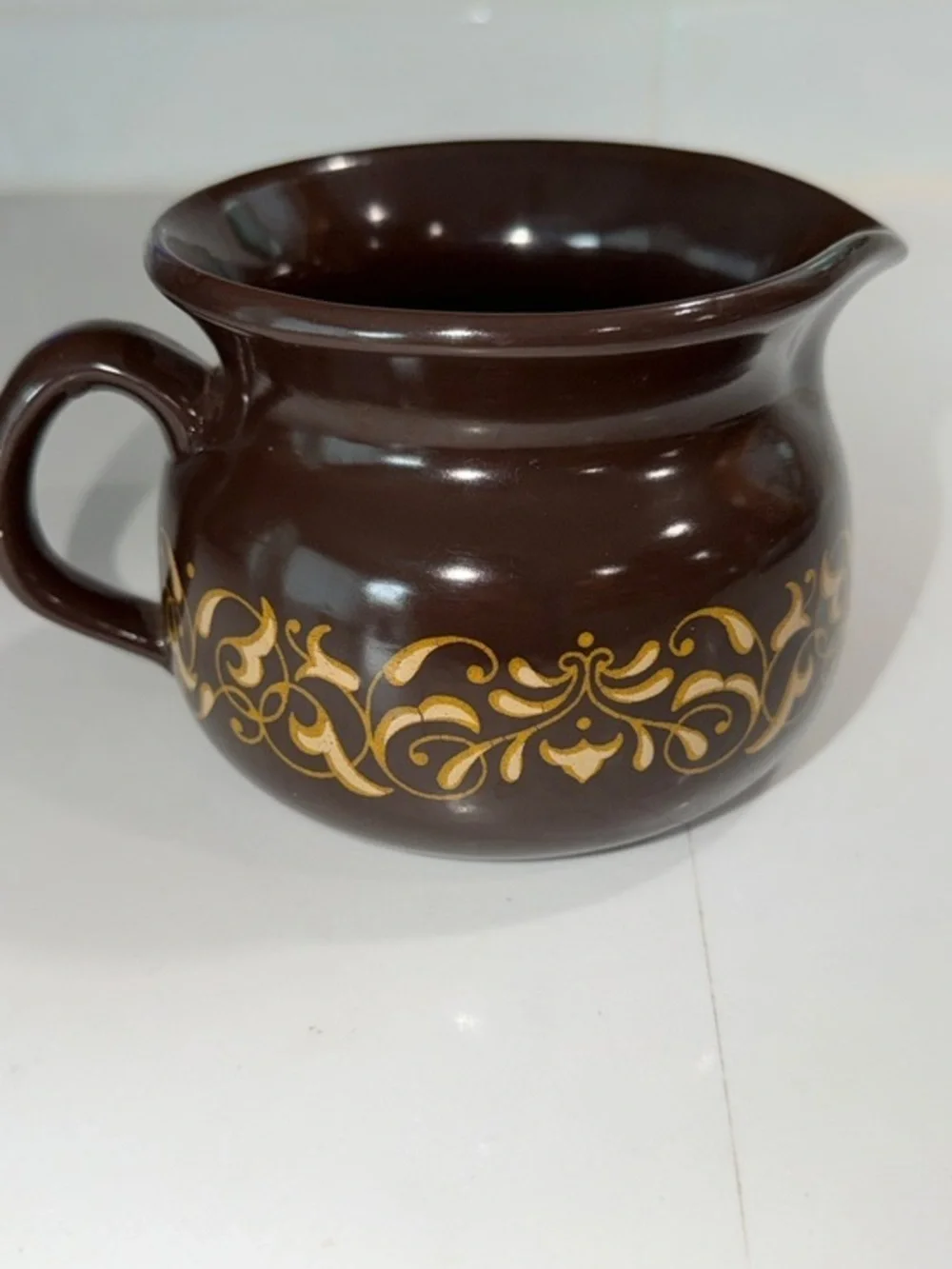 Vintage Franciscan Jamoca  Brown  and Gold Gravy Boat